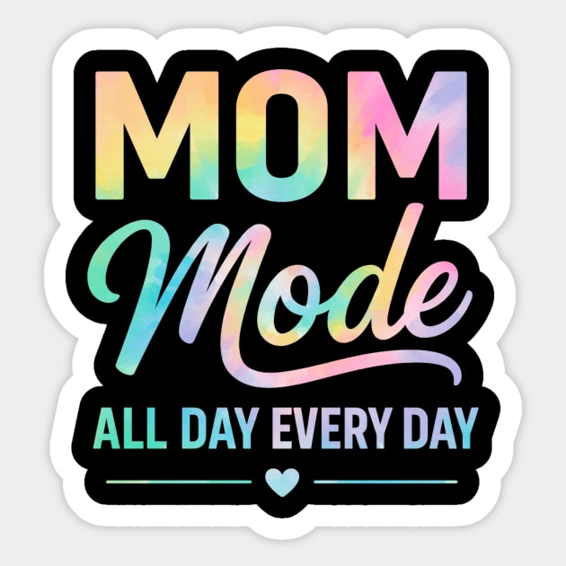 Mom Mode All Day Every Day | Mother Life Floral Quote for Mother’s Day Sticker by ArtistTee ⭐⭐⭐⭐⭐
